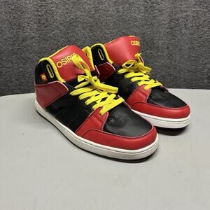 Osiris High Top Skate Shoes Sneakers Red Black Yellow Mens size‎ 13